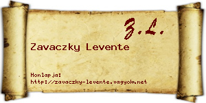 Zavaczky Levente névjegykártya