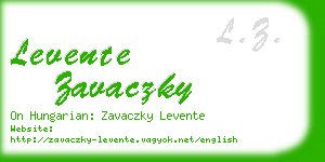 levente zavaczky business card